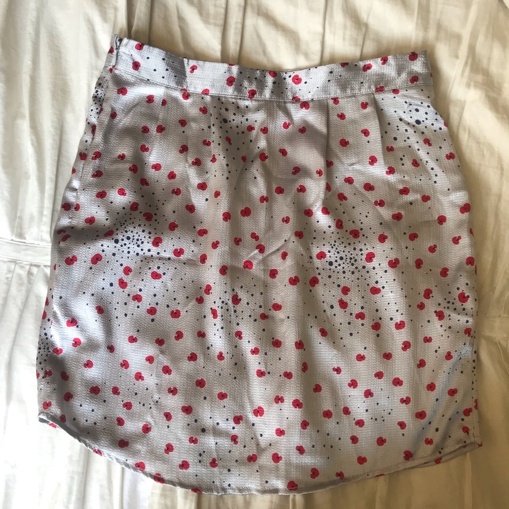 Tulle Pencil Skirt with Poppies